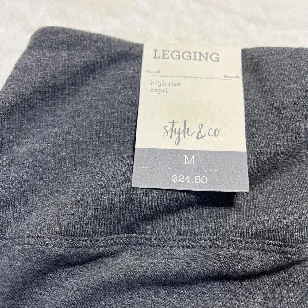Style & Co Women’s High-Rise Capri Leggings Charcoal Medium NWT - Picture 8 of 11
